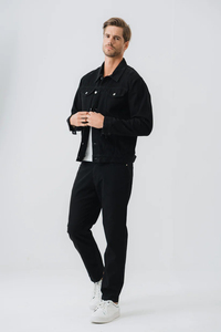 Veste en jean longue surdimensionnée pour femme OEM, vêtement d'extérieur décontracté avec boutons en laine et en tissu, manteau pour l'automne, veste en jean décontractée pour femme - Product Image 3