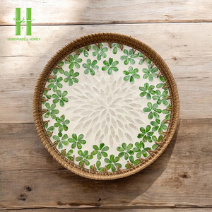 Offre Spéciale fait à la main écologique nacre en osier plateau de service Durable léger pique-nique panier de fruits pour la maison cuisine décor - Product Image 4