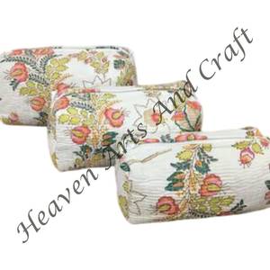 CB016กระเป๋าใส่เครื่องสำอางผ้าคอตตอนชุดกระเป๋าสามใบสำหรับการเดินทางและกระเป๋าเครื่องสำอางลายดอกไม้พิมพ์ลายดอกไม้มีสไตล์คอลเลกชันที่ดีที่สุด - Product Image 6