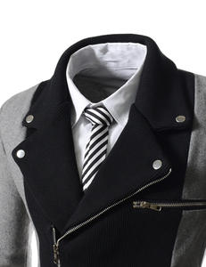 Abrigo de guisante de mezcla de lana de fibra de bambú de moda para hombre, abrigo de un solo pecho con cuello entallado, gabardina cálida de invierno - Product Image 3