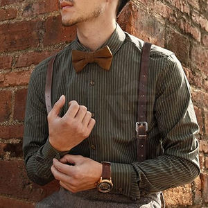 Tirantes de cuero genuino para hombre Tirantes ajustables clásicos Duradero Ligero para ropa informal formal Cuero de vaca Premium - Product Image 5