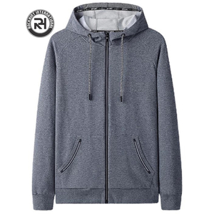 Sweat-shirt à capuche zippé pour homme en molleton 100% coton, chaud, confortable, respirant, séchage rapide, streetwear - Product Image 2