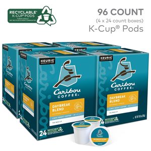 Caribou Coffee DAYBREAK Morning Blend, Keurig single-Serve K-Cup pods, คั่วไฟ, 96 COUNT