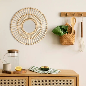 Espejos de Ratán Hechos a Mano, Decoración de Pared de Ratán Natural, Artesanía Ecológica y Sostenible, Personalizable, Venta al por Mayor - Product Image 4