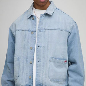 แจ็กเก็ตผ้ายีนส์กระดุมหน้ามีกระเป๋าด้านหน้ามีสองสีสำหรับฤดูหนาวและฤดูใบไม้ร่วง - Product Image 1