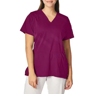 เสื้อพยาบาลทางการแพทย์สำหรับผู้หญิงชุดขัดผิวดีไซน์เสื้อกาวน์ติดฉลากส่วนตัว