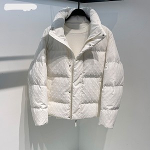 OEM chaqueta de invierno para hombre con logotipo personalizado de gran tamaño burbuja impresa cálida impermeable de talla grande edredones con soporte chaqueta de lona tejida - Product Image 4