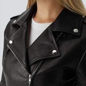 <b>Women's</b> <b>Long</b> Zip-Up Fitted Plus Size Winter Moto Biker Outwear Breathable <b>Women's</b> <b>Leather</b> <b>Jacket</b> Stand Collar PU <b>Jacket</b> 2026 - Product Image 4