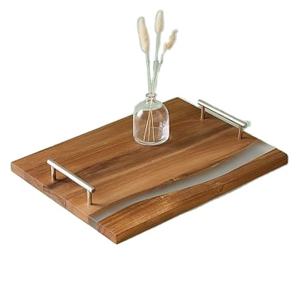 Dernière décoration de fête populaire de haute qualité en bois et plateau en marbre de résine plats de service planche à découper en bois - Product Image 4