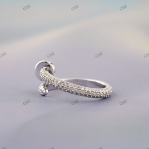 New Arrival Customized Design GRA Certified Moissanite Sterling Silver Iced Diamond Hip Hop Band <b>Mens</b> High Quality Latest - Product Image 5