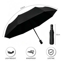 Mini-parasol pliant 3 volets pour l'extérieur, protection solaire et pluie
