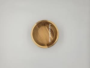 ไม้อะคาเซียธรรมชาติ D20xH10cm ชามลึก | ชามไม้ขนาดใหญ่ทำด้วยมือสำหรับสลัดซุปบะหมี่ | ตกแต่งโต๊ะแบบชนบท - Product Image 3