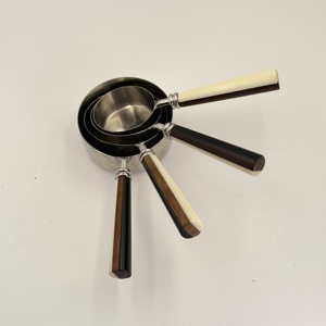 Affordable Stainless Steel <b>Measuring</b> <b>Cups</b> <b>Set</b> of 4 with Wooden Resin Handles Elegant Design Perfect for Baking Tea Kitchenware - Product Image 3