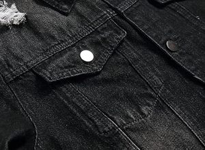 Servicio OEM 100% Chaqueta vaquera de alta calidad 100% algodón desgastado con parches rasgados y diseño de patrón de letras - Product Image 4