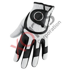 Orange Grey Premium Cabretta Leather Golf Glove Left Hand Breathable Non-Slip Adjustable <b>Wrist</b> <b>Strap</b> Lightweight Comfortable - Product Image 5