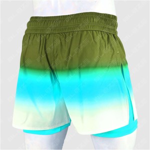 Pantalones cortos personalizados 2 en 1 con forro de compresión integrado para hombres MMA UFC BJJ Boxing Fight Muay Thai Gym Training con color degradado - Product Image 2