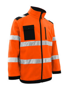 Veste de pluie de sécurité haute visibilité de classe 3 avec logo personnalisé, réfléchissante, imperméable, en polyester, vêtements de travail, poches, OEM, XXXL - Product Image 4