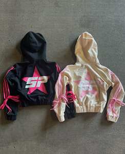 Customized Women Distressed 2-Piece Set High Quality <b>Long</b> <b>Hoodie</b> and Pants Solid Pattern Winter Sweatsuit by Manufacturer - Product Image 2