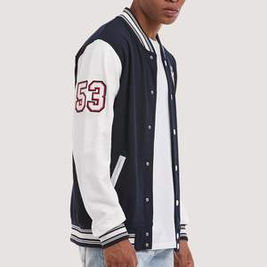 Vestes universitaires personnalisées pour hommes, vestes de baseball chaudes d'hiver, bombardiers à manches en cuir, logo brodé, style lycée - Product Image 3