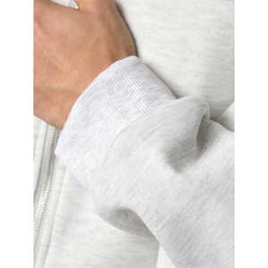 Mens Light Grey Full <b>Zip</b> <b>Hoodie</b> Oversized Sweatshirt Jacket Front <b>Pockets</b> Casual Trackstar OEM Private Label - Product Image 6