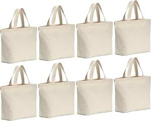 100% Cotton Canvas <b>Tote</b> Bags Fully Customisable <b>Zipper</b> Closure Embroidered Decoration Open Zippered Styles for All Summer Autumn - Product Image 5