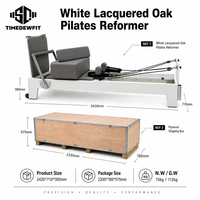 Reformer de Pilates Studio Unfolding en bois de chêne blanc, machine de fitness portable pour la maison, lit de rééducation réglable, design pliable, pour la santé physique