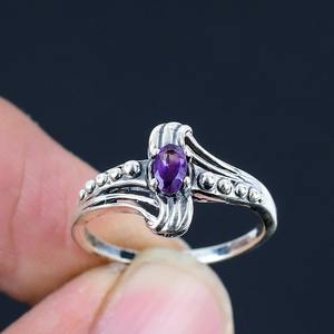 Anillo de piedras preciosas de amatista, joyería para mujer, joyería de estilo bohemio de Plata de Ley 925, anillo hecho a mano de tendencia, regalo para ella - Product Image 2