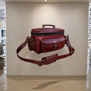 Bolso bandolera de cuero de gran capacidad con logotipo personalizado estilo Retro Vintage para cámara compacta al aire libre accesorio de moda - Product Image 5