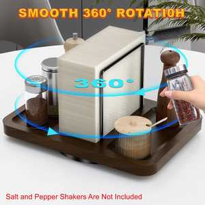 Servilletero giratorio de metal con Salero y pimentero Caddy Organizador de mesa de pie para uso en restaurante en el hogar - Product Image 3