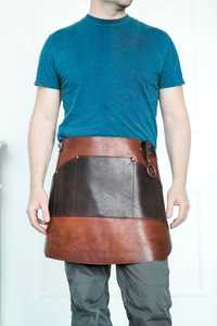 Babero de cuero de alta calidad con logotipo personalizado para el trabajo Restaurantes Barberos Barbacoa Cocina con bolsillos de cuero - Product Image 6