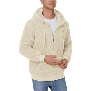 Chaqueta polar reciclada ecológica con logotipo personalizado, jersey de Sherpa con cremallera completa, chaquetas de invierno para hombre - Product Image 2