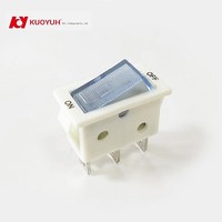 Interruptores Basculantes Unipolares de un Solo Contacto Serie KY8 de KUOYUH, 20A 125/250VAC T55, Terminal de 5.0mm, Color, Encaje a Presión, Certificación UL61058-1