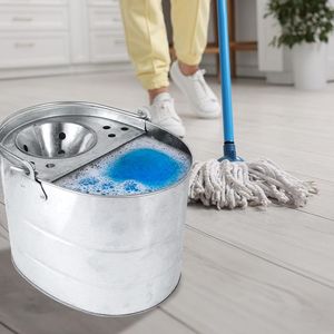 Galvanized <b>mop</b> <b>bucket</b> designed for professionals needing durable reliable <b>and</b> weather resistant floor cleaning tools - Product Image 5