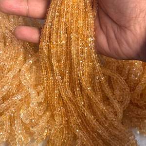 Cuentas de Citrino 100% Genuinas de 4mm a 7mm, Facetadas en Forma de Rondelle, Amarillas de Alta Calidad para la Elaboración de Joyería Fina, Más de 50 Años de Experiencia - Product Image 1