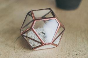 Brillant 3D Design verre anneau boîte bijoux organisateur fait avec verre et métal or polonais cadre pour mariage fiançailles cadeau - Product Image 6