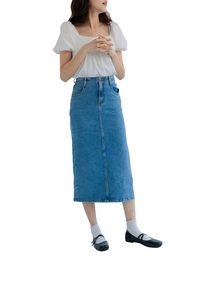 Prêt à expédier Meilleures ventes Jupe en jean coupe amincissante à taille haute pour femmes - Product Image 4