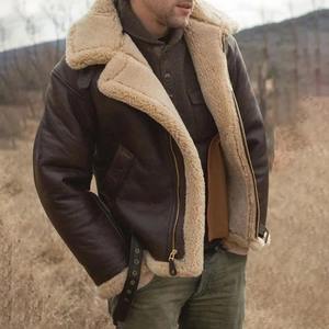 Nouveau Vintage en cuir véritable toile veste hommes décontracté Zip Standard épaisseur chaud fourrure Parka extérieur pilote imperméable respirant - Product Image 6