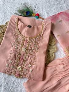 Vestido Salwar Kameez Dupatta Largo de Seda de Diseño Pakistaní, Hecho a Mano, Estilo Moderno, para Fiestas, Bodas y Eventos, Últimos Diseños - Product Image 4