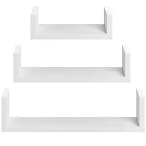 New Rectangle Shaped Floating Wall <b>Shelves</b> Wall Mounted Storage <b>Shelf</b> for Home Hotels Living Room Kitchen Decor Made in India - Product Image 1