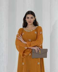 Nueva Llegada, Abaya Árabe Mukhawar Elegante Hecha a Mano de Manga Larga Antiarrugas para Adultos, Tela de Seda Lujosa de Primera Calidad para ORACIÓN - Product Image 5