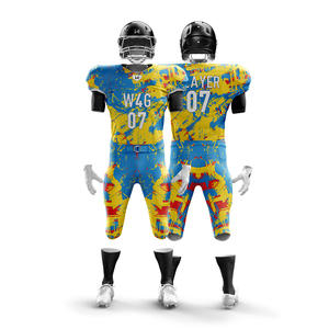 Personalized High Quality 100% Polyester Breathable Mesh Custom Logo New American Football Jerseys Shorts Set Anti Bacterial Set - Product Image 3