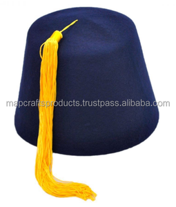 Nuevos Uniformes Masónicos Shriners 100% Lana Hechos a Mano con Bordado, Fez Masónico Azul con Borla Dorada - Product Image 5