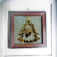 Peru Pyrite Chips Cuadrado Árbol de Navidad Marco DE FOTOS Decoración del hogar Artesanía Suministros de arte