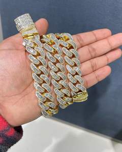 Customized 18mm Cuban Link Moissanite Diamond Chain High Quality 10k White Gold <b>Necklace</b> - Product Image 6