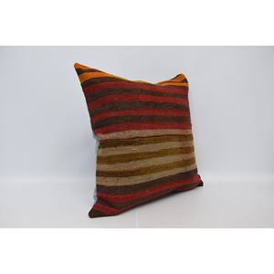 Multicolor Woven Kilim Patchwork Wool Pillow 28x28 Inch Eco-Friendly Non-Slip Luxury Decorative <b>Cushion</b> Vintage <b>Fluffy</b> Leaves - Product Image 3