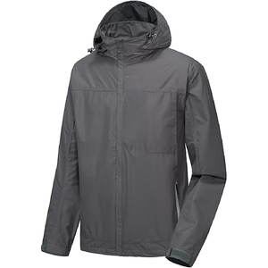 Chaqueta cortavientos de concha suave para hombre, impermeable, ligera, con capucha, para pesca, senderismo, chaqueta de nailon transpirable - Product Image 2
