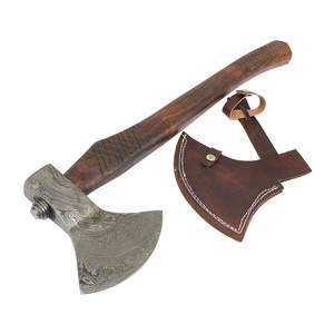 Hacha de acero damasco hecha a mano con mango de madera rosa, hacha de acero damasco de alta calidad - Product Image 1