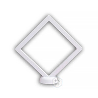 Boîte de présentation de bijoux moderne en film PE transparent de forme carrée 9 x 9 cm, durable, blanche/noire, pour badges de dessins animés