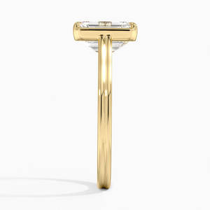 Anillo de compromiso de oro sólido de 14K con diamante cultivado en laboratorio de corte esmeralda de 1ct personalizado, joyería de moda fina de calidad superior para Unisex - Product Image 3