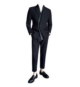 Costume 2 pièces style bureau pour hommes, ensemble pantalon blazer coupe ajustée pour mariage 2026 - Product Image 5